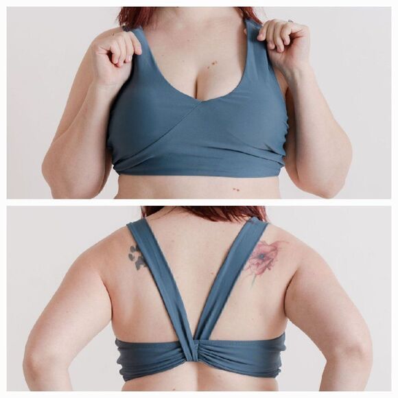 NWT Crossback Athletic Bikini Swimsuit Top / Sports Bralette in Jade - Picture 1 of 13
